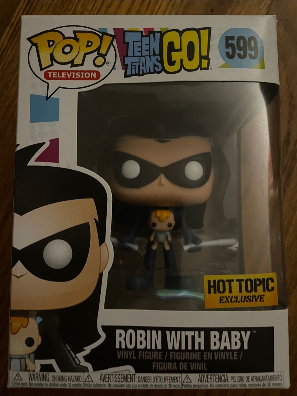 Funko Teen Titans GO! Robin with Baby Vinyl Figure - Black, Yellow, Blue